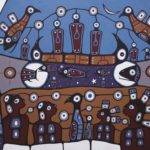 01 Christian Morrisseau, Child of dreams, Sweat lodge ceremony, 100 x 200, Acrylic on canvas